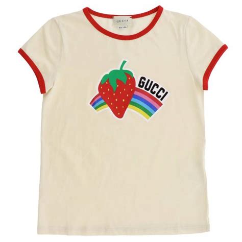 maglietta gucci fragola|Top Gucci in Cotone Bianco taglia 34 FR .